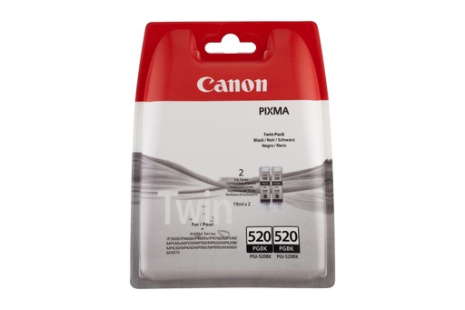 [55537] [2932B012] Canon Cartucho PGI-520BK Twin Pack, Negro, PIXMA MX870 PIXMA MX860 PIXMA IP3600 PIXMA MP630