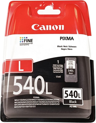 [56706] [5224B001] CANON Cartucho PG540L negro 11ml 300p. caja carton para MG2150 MG3550