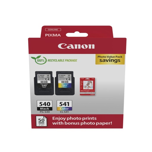[59105] [5225B013] CANON Pack 2 PG540/CL541 Photo Value Pack +50h. Photo Paper GP-501 ECOPACK carton