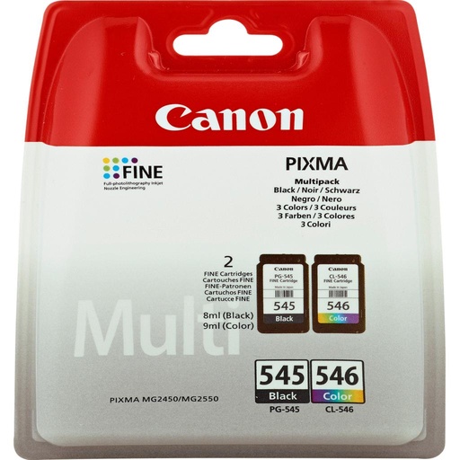 [32244] [8287B006] CANON PG-545/CL-546 Pack 2 Catuchos NEGRO/COLOR BLISTER CON ALARMA