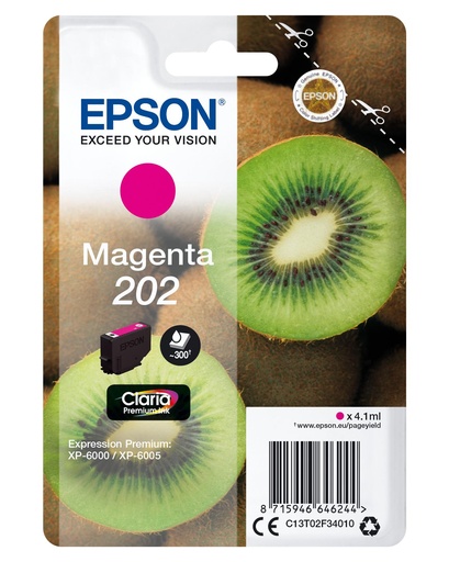 [34036] [C13T02F34020] EPSON Singlepack Magenta 202 Claria Premium Ink con RF