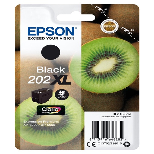 [34039] [C13T02G14010] EPSON Singlepack Black 202XL Claria Premium Ink
