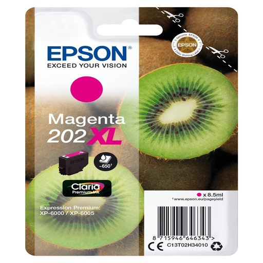 [34047] [C13T02H34020] EPSON Singlepack Magenta 202XL Claria Premium Ink con RF