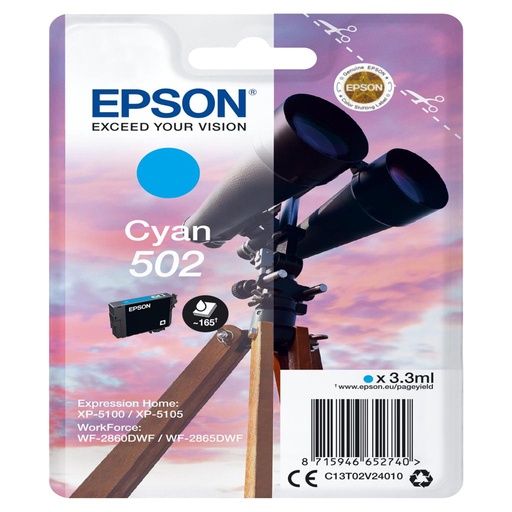 [34543] [C13T02V24010] EPSON Singlepack Cyan 502 Ink