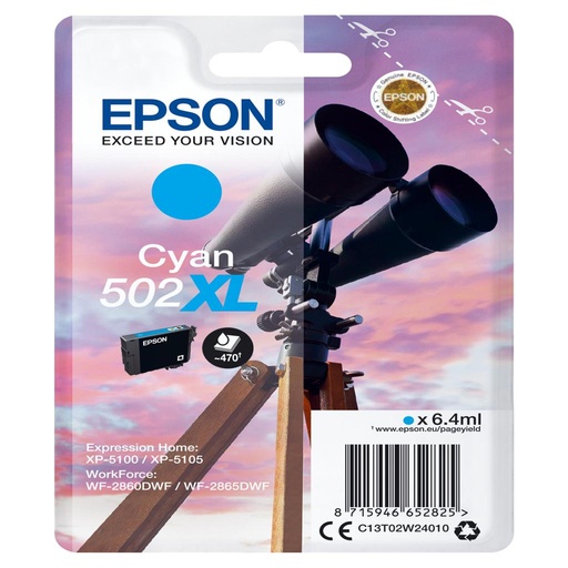 [34553] [C13T02W24010] EPSON Singlepack Cyan 502XL Ink