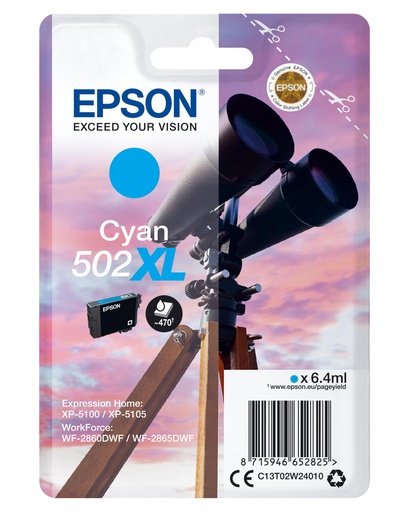 [34554] [C13T02W24020] EPSON Singlepack Cyan 502XL Ink