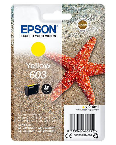 [37523] [C13T03U44020] EPSON tinta amarilla Std Estrella de mar 1 tinta 603 RF / AM Single