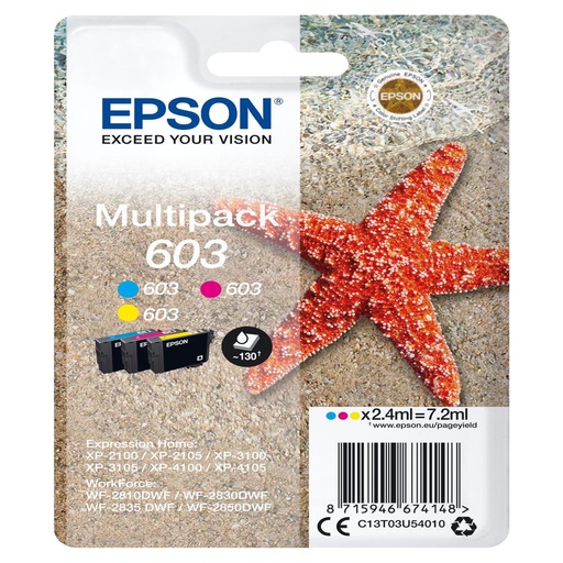 [37525] [C13T03U54020] EPSON tinta MultiPack Std Estrella de mar 3 tintas 603 RF / AM Multi