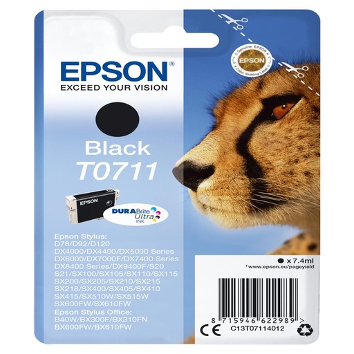 [8714] [C13T07114012] Epson Stylus D-78/92/120/DX-4000/5000/6000/7000F Cartucho Negro