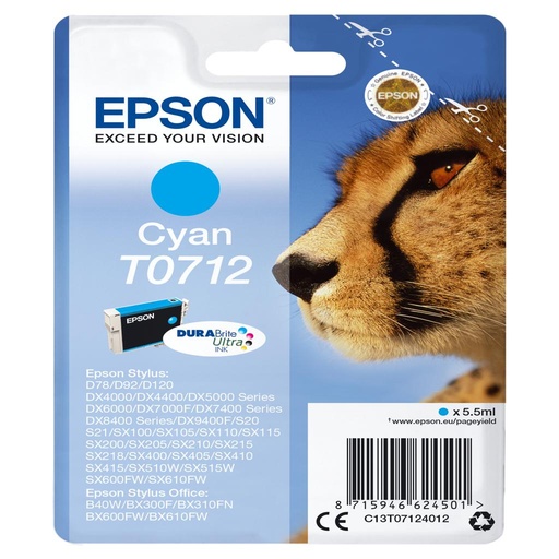 [8715] [C13T07124012] Epson Stylus D-78/92/120/DX-4000/5000/6000/7000F Cartucho Cian