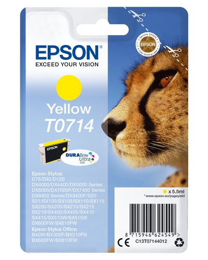 [35096] [C13T07144022] Epson Stylus D-78/92/120 Cartucho Amarillo (Radiofrecuencia + acoustic magnetic)