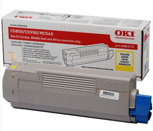[11861] [43865721] OKI C-5850/5950/MC560 Toner Amarillo 6k-Desc