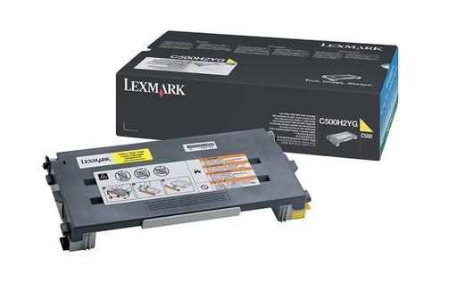 [9889] [C500H2YG] LEXMARK C-500/X500/X502 Toner Amarillo Alto Rendimiento