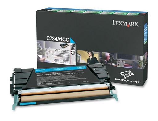 [12794] [C734A1CG] LEXMARK C-734/736, X-734/736/738 Toner Cian Retornable