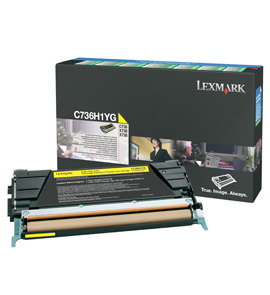 [12800] [C736H1YG] LEXMARK C-736, X-736/738 Toner Amarillo Alto rendimiento Retornable