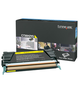 [35616] [C736H2YG] Lexmark C736, X736, X738 Cartucho de toner amarillo Alto Rendimiento (10K)