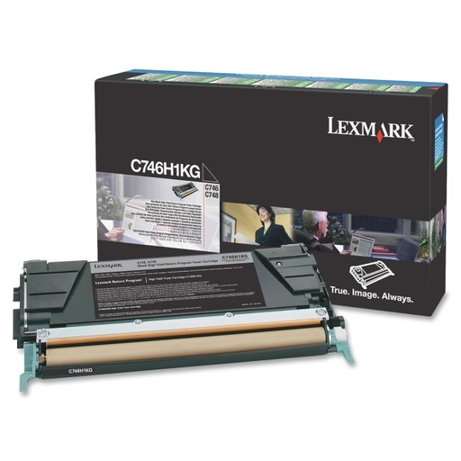 [18051] [C746H1KG] LEXMARK C746, C748 Cartucho de toner negro Alto Rendimiento Retornable