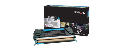 [35706] [X748H1CG] Lexmark X748 Cartucho de toner cian Alto Rendimiento Retornable