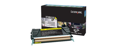 [35708] [X748H1YG] Lexmark X748 Cartucho de toner amarillo Alto Rendimiento Retornable
