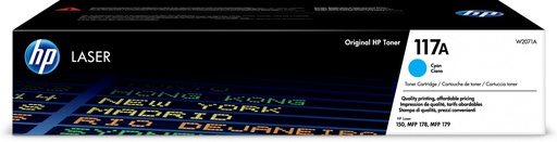 [37386] [W2071A] HP Cartucho de toner Original Laser 150A/178/179Fnw  117A cian (W2071A)