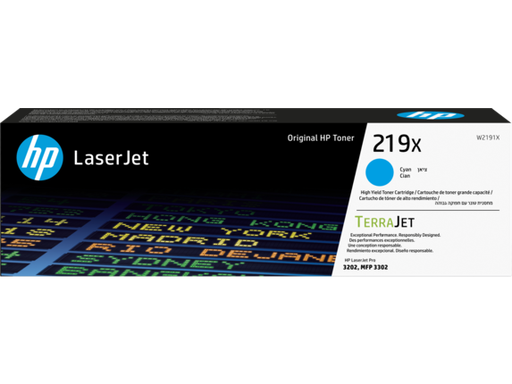 [59455] [W2191X] HP 219X High Yield Cyan Original LaserJet Toner Cartridge