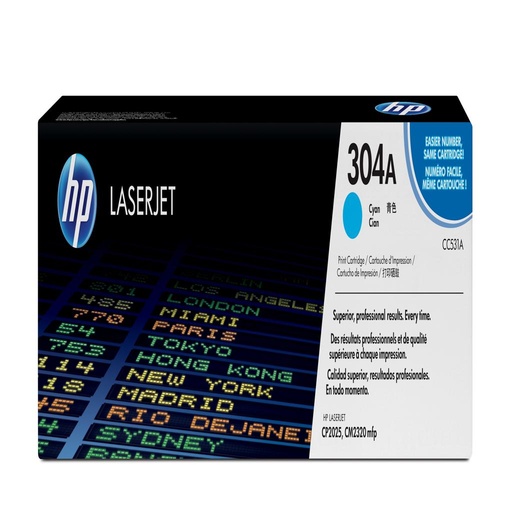 [12333] [CC531A] HP Laserjet Color CP2025,CM2320 Toner Cian 2.800 pag. 304A
