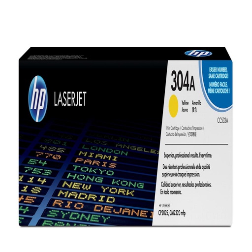 [12334] [CC532A] HP Laserjet Color CP2025,CM2320 Toner amarillo 2.800 pag. 304A