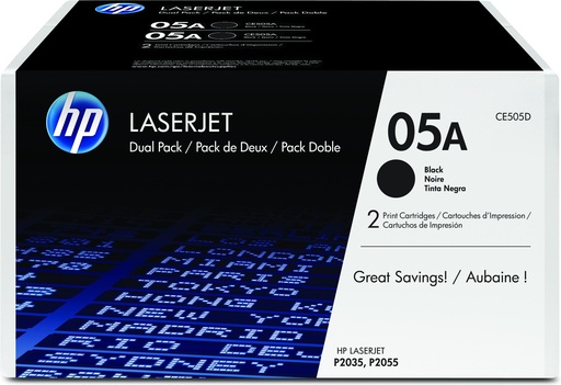 [30398] [CE505D] HP Laserjet P2035/2055D/2055DN Toner Negro (Pack 2)