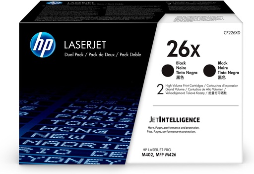 [32570] [CF226XD] HP LaserJet Pro M402/426 Pack 2 Toner Negro nº26X 9.000 paginas alta capacidad