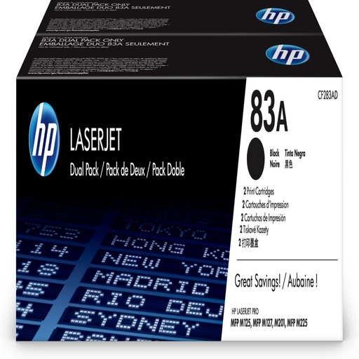 [30618] [CF283AD] HP LaserJet M125/M127/M201 Pack 2 Toner Negro 83AD