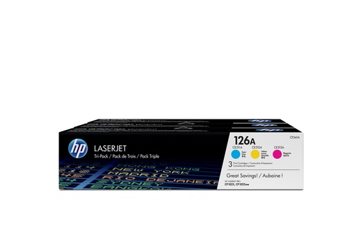 [15400] [CF341A] HP Toner Laser Tricolor nº126A 1.200 PaGINAS PACK 3 (CE311/12/13)