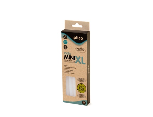 [173347] Barra termofusible plico cola mini xl reciclada 8 mm de diametro x 200 mm de alto blister de 25 unidades