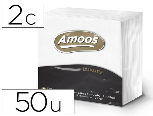 [78536] Servilleta celulosa amoos luxury 40x40 cm 2 capas paquete de 50 unidades