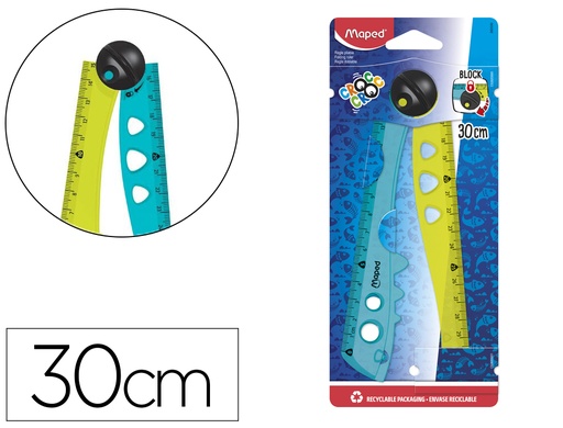 [167936] Regla maped plastico plegable croc croc blister de 1 unidad 15 cm + 1 unidad 30 cm