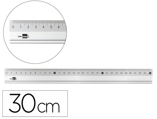 [160078] Regla liderpapel metalica aluminio 30 cm