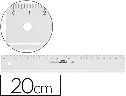 [52837] Regla m+r 20 cm plastico transparente