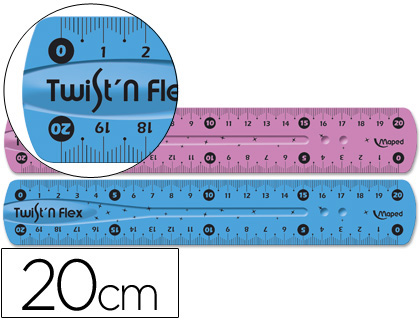 [43744] Regla maped plastico flexible 20 cm colores surtidos