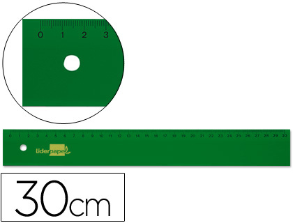 [43379] Regla liderpapel 30 cm acrilico verde