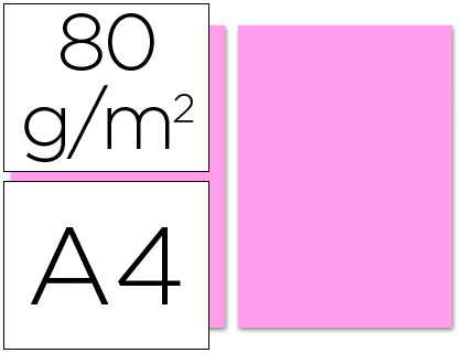 [28246] Papel color liderpapel a4 80gr rosa paquete de 100 hojas