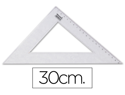 [20432] Escuadra liderpapel 30 cm plastico cristal