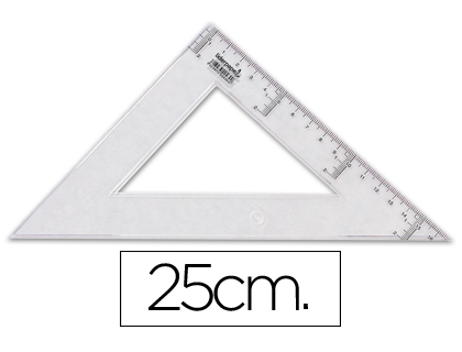[20431] Escuadra liderpapel 25 cm plastico cristal