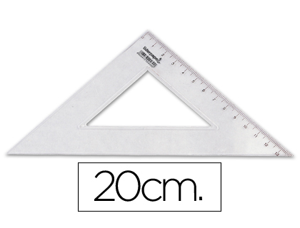 [20430] Escuadra liderpapel 20 cm plastico cristal