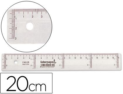 [20425] Regla liderpapel plastico cristal 20 cm