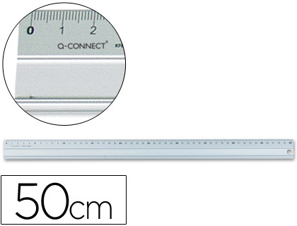 [17910] Regla q-connect metalica aluminio 50 cm