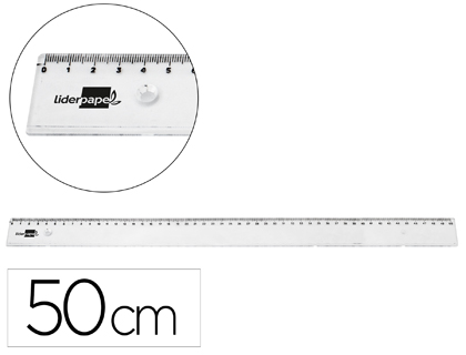 [11350] Regla liderpapel plastico irrompible transparente 50 cm