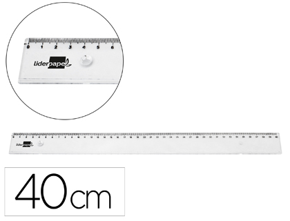[11349] Regla liderpapel plastico irrompible transparente 40 cm