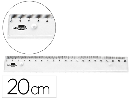 [11347] Regla liderpapel plastico irrompible transparente 20 cm