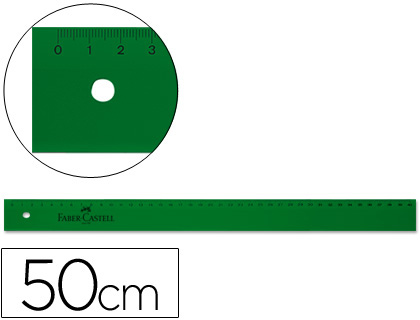 [6990] Regla faber castell 50 cm plastico verde