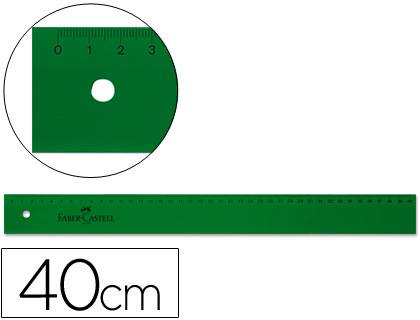 [6989] Regla faber castell 40 cm plastico verde