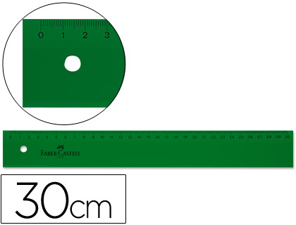[6988] Regla faber castell 30 cm plastico verde